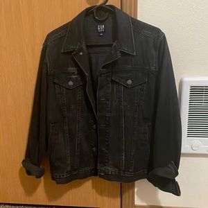 Oversized black denim jacket